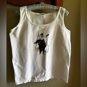 Anvil L Sleeveless Cowgirl 100% Preshrunk Cotton T-shirt Sz L